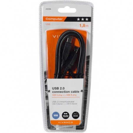 Cable VIVANCO USB 2,0 comp.a macho 45206